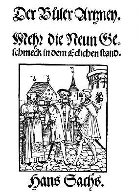 Title page of edition of "The Remedy for Vices" by Hans Sachs