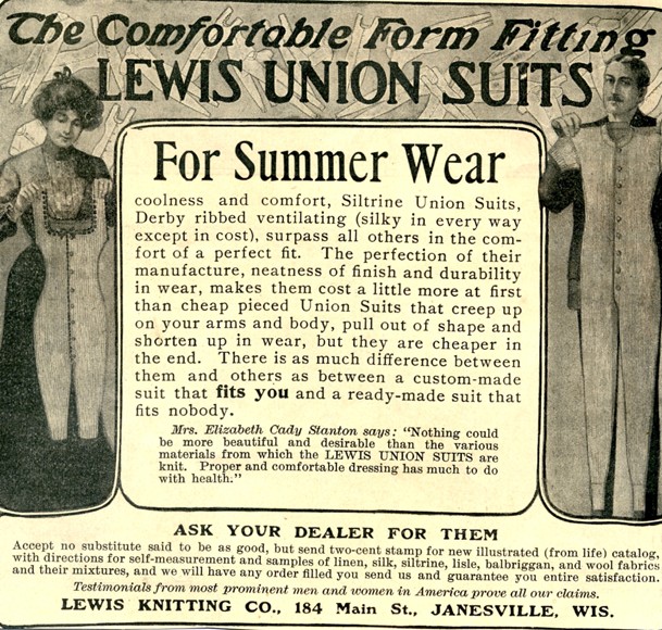 Advertising image of Lewis Union Suits from Unbekannter Künstler