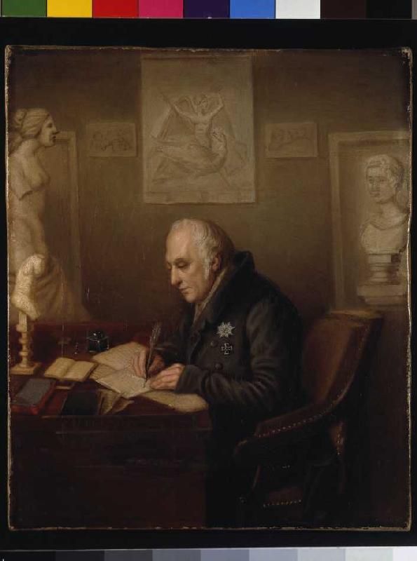Wilhelm von Humboldt (1767-1853) in seinem Arbeitszimmer in Schloss Tegel. from Unbekannter Künstler