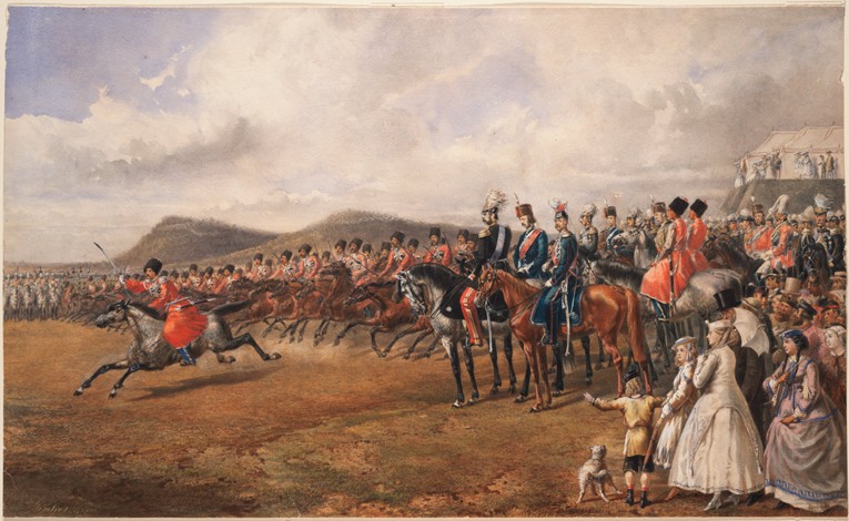 Tsar Alexander II reviewing troops from Unbekannter Künstler