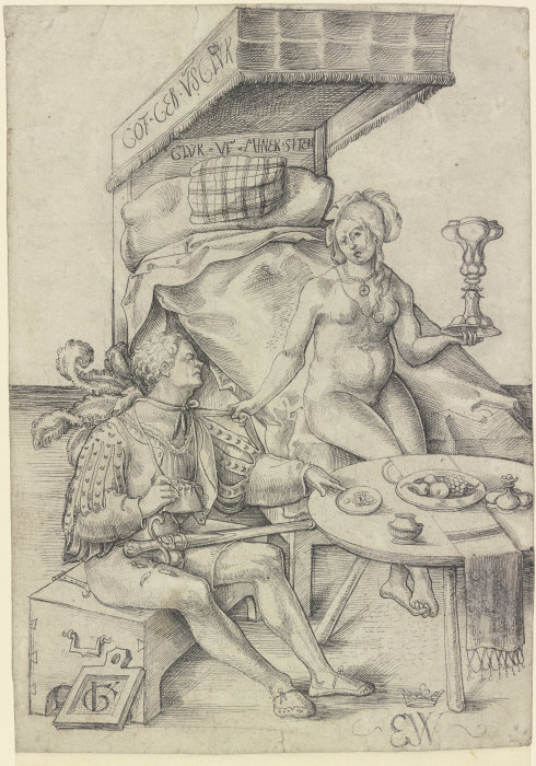 Swiss mercenary with a prostitute from Urs Graf d. Ä.