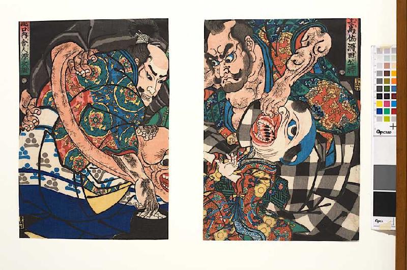 Kintoki und Tsuna beim Spiel Go from Utagawa Kuniyoshi