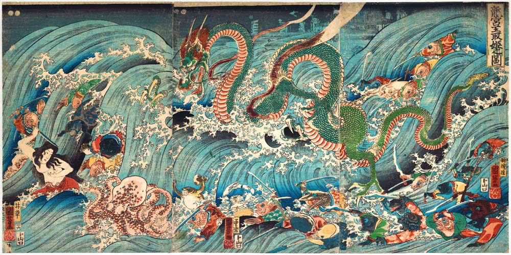 Recovering the Stolen Jewel from the Palace of the Dragon King from Utagawa Kuniyoshi