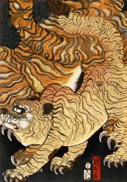 A dragon and two tigers - rechts from Utagawa Sadahide
