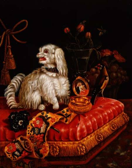 Poodle on a Cushion from V. Behr