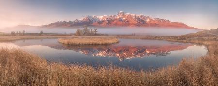 Misty morning in the Altai