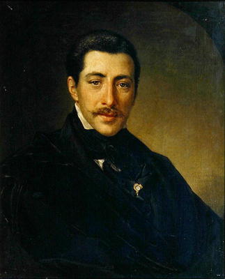 Portrait of the Author Alexander Sukhowo-Kobylin (1817-1903) (oil on canvas) from Vasili Andreevich Tropinin