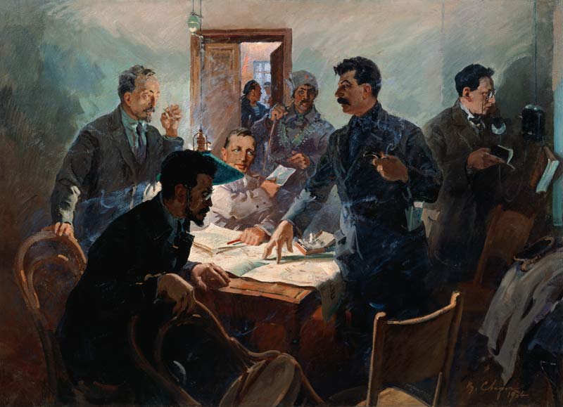 The Staff of the October Revolution, 1934 (oil on canvas) from Vasily Semyonovich Svarog