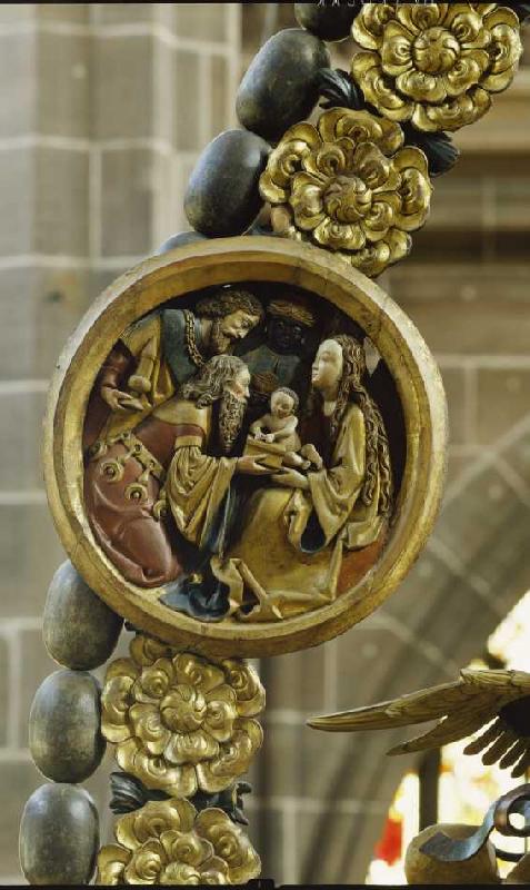 Der Englische Gruß: Medaillon mit der Anbetung der Könige from Veit Stoß