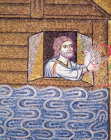The Flood, from the Atrium, detail of Noah receiving the white dove from Veneto-Byzantine School