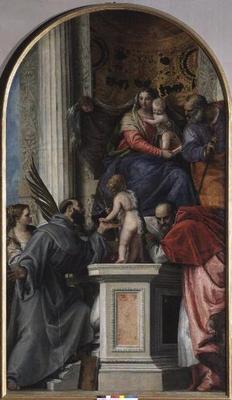 Madonna and Child Enthroned, St. John the Baptist as a Boy, St. Joseph, St. Jerome, St. Justinia and from Veronese, Paolo (aka Paolo Caliari)