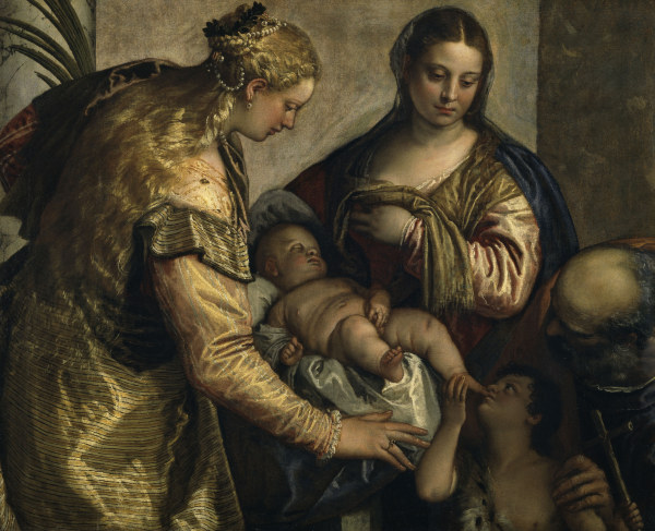 P.Veronese, Holy family and Barbara from Veronese, Paolo (aka Paolo Caliari)