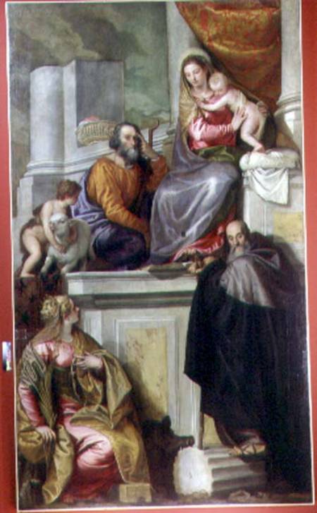 The Holy Family with St. John the Baptist, St. Anthony Abbott and St. Catherine from Veronese, Paolo (aka Paolo Caliari)