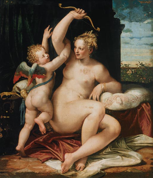 Cupido is disarmed by Venus. from Veronese, Paolo (aka Paolo Caliari)