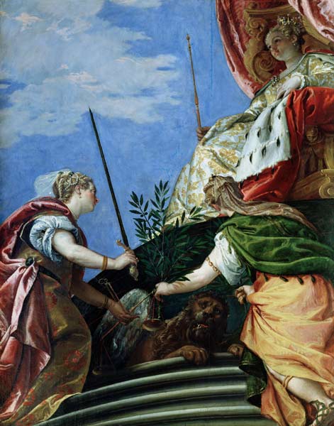 Venice enthroned between Justice and Peace from Veronese, Paolo (aka Paolo Caliari)
