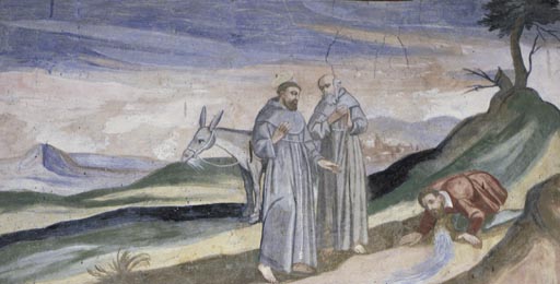 Der Heilige Franziskus laesst am Berg La Verna eine Quelle entspringen from Vetralla Latium