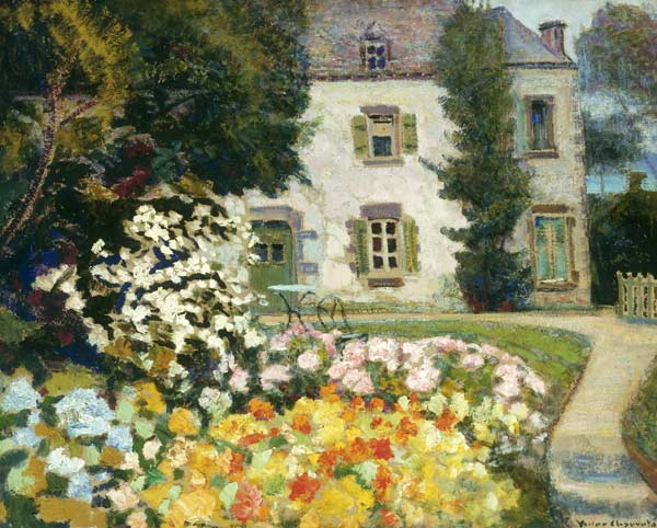 Herrenhaus in einem Garten. from Victor Charreton