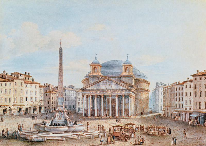 View of the Pantheon, Rome  on from Victor Jean Nicolle