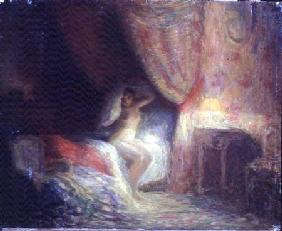 Bedroom scene bathed in light