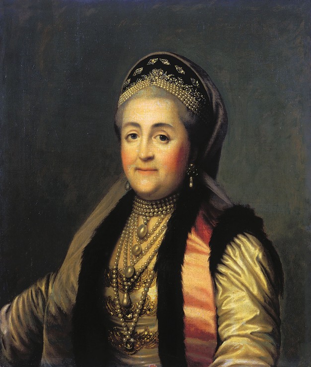 Portrait of Empress Catherine II (1729-1796) in kokoshnik from Vigilius Erichsen