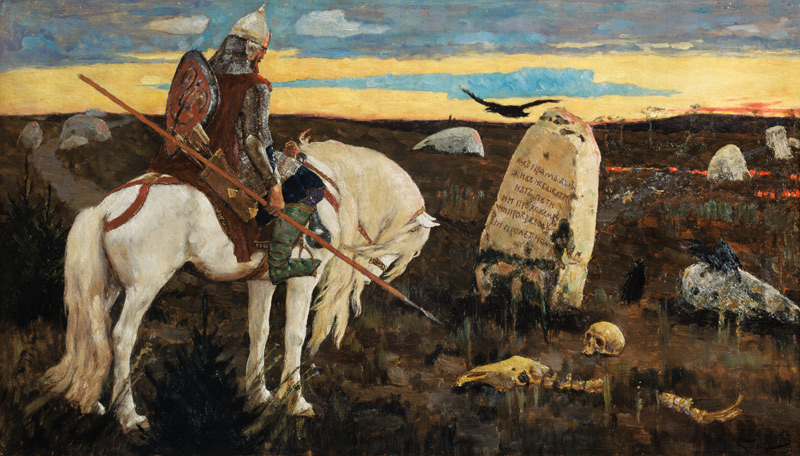 The warrior at the crossroads from Viktor Michailowitsch Wasnezow