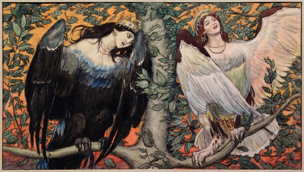 Sirin and Alkonost. A Song of Joy and Sorrow from Viktor Michailowitsch Wasnezow