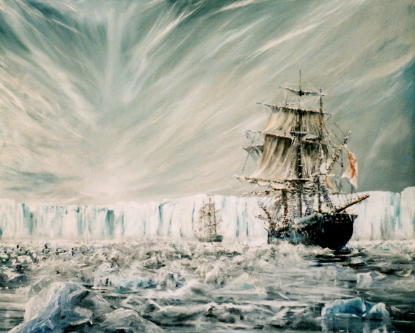 James Clark Ross discovers Antarctic Ice Shelf January 1841 (1) from Vincent Alexander Booth