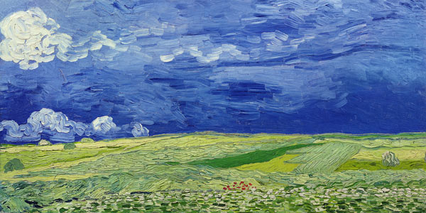 hand under painted van Gogh as Field Vincent - print or sky art storm