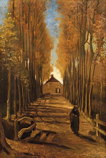 Poplar avenue in autumn from Vincent van Gogh