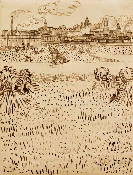 V.v.Gogh, Harvest / Drawing / 1888 from Vincent van Gogh