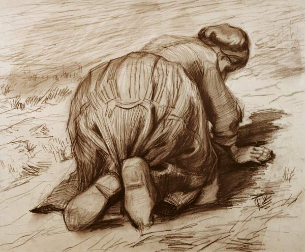 Vincent van Gogh, Kneeling Peasant Woman from Vincent van Gogh
