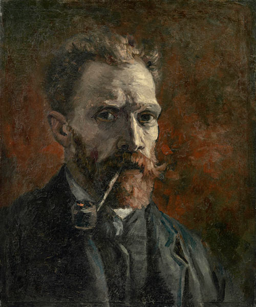 Self-portrait with pipe from Vincent van Gogh