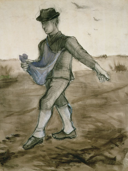 The Sower Van Gogh reproduction, hand-painted