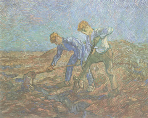 Two smallholders when digging over from Vincent van Gogh