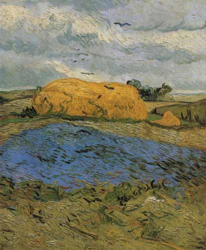 Barn on a rainy day from Vincent van Gogh