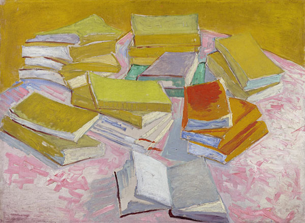 Piles of French novels from Vincent van Gogh