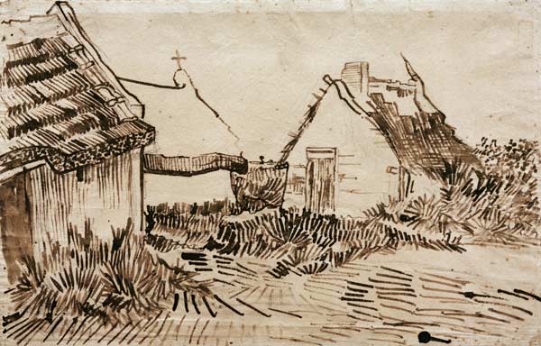 V.v.Gogh, Cottages, Saintes-Maries/Draw. from Vincent van Gogh