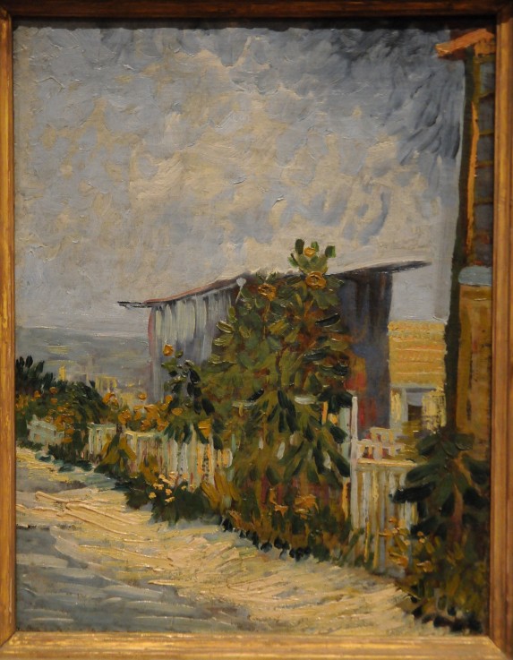 Shed at the Montmartre with sunflower from Vincent van Gogh