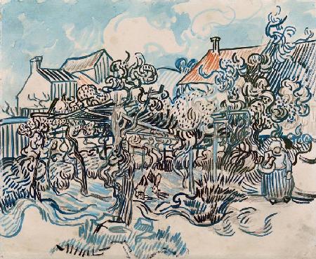 V.v.Gogh, Alter Weingarten mit Bäuerin