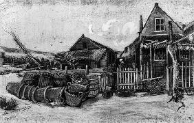 The fish drying barn at Scheveningen, c.1882