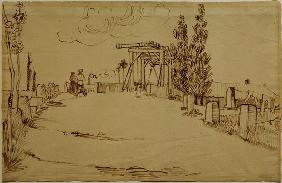 V.v.Gogh, Langlois Bridge /Drawing/ 1888