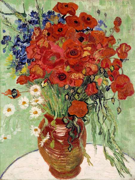 Still Life, Vase with Daisies and Poppies from Vincent van Gogh