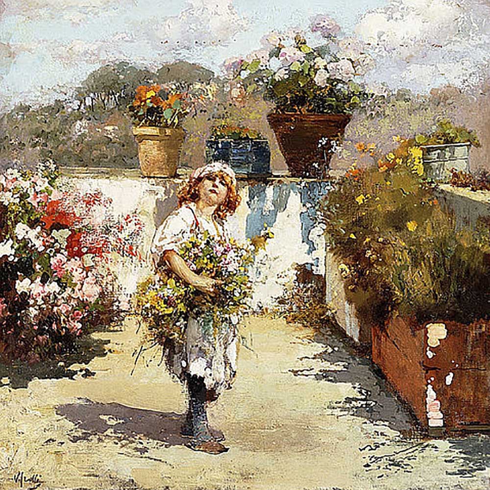 Flower girl on a sunny balcony from Vincenzo Irolli