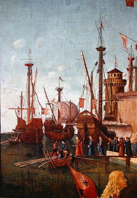 The Departure of the Pilgrims, detail from The Meeting of Etherius and Ursula and the Departure of t from Vittore Carpaccio