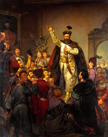 The Besiegelung of the alliance of Tyszowce by Stefan Czarniecki from Walery J.K. Eljasz-Radzikowski