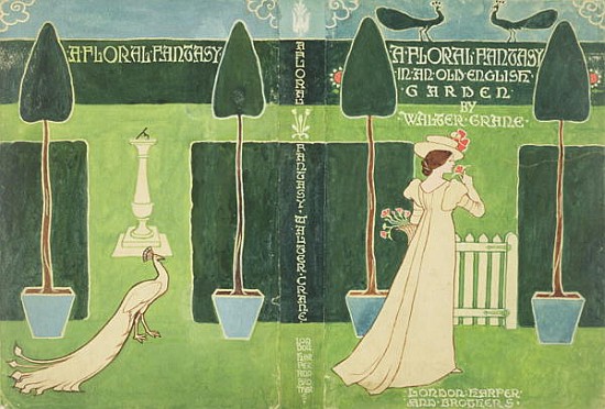Book Jacket design for ''A Floral Fantasy in an Old English Garden'' by Walter Crane from Walter Crane