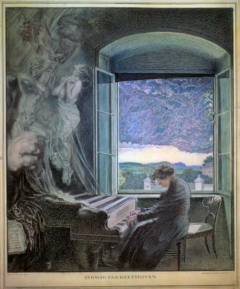 Allegory of Beethoven as a musical genius from Walter Sigmund Hampel