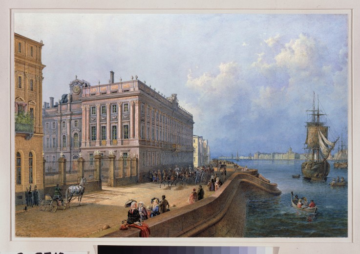 View of the Neva Embankment and the Marble Palace in St. Petersburg from Wassili Sadownikow