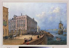 View of the Neva Embankment and the Marble Palace in St. Petersburg