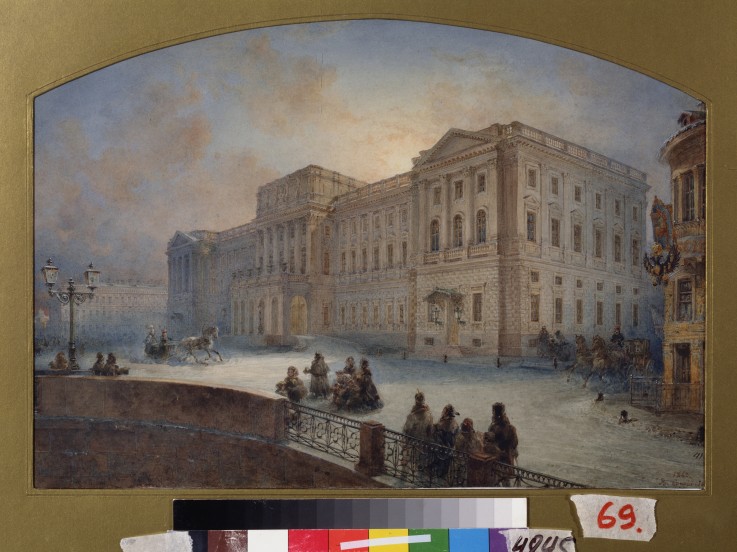 View of the Mariinsky palace in Winter from Wassili Sadownikow